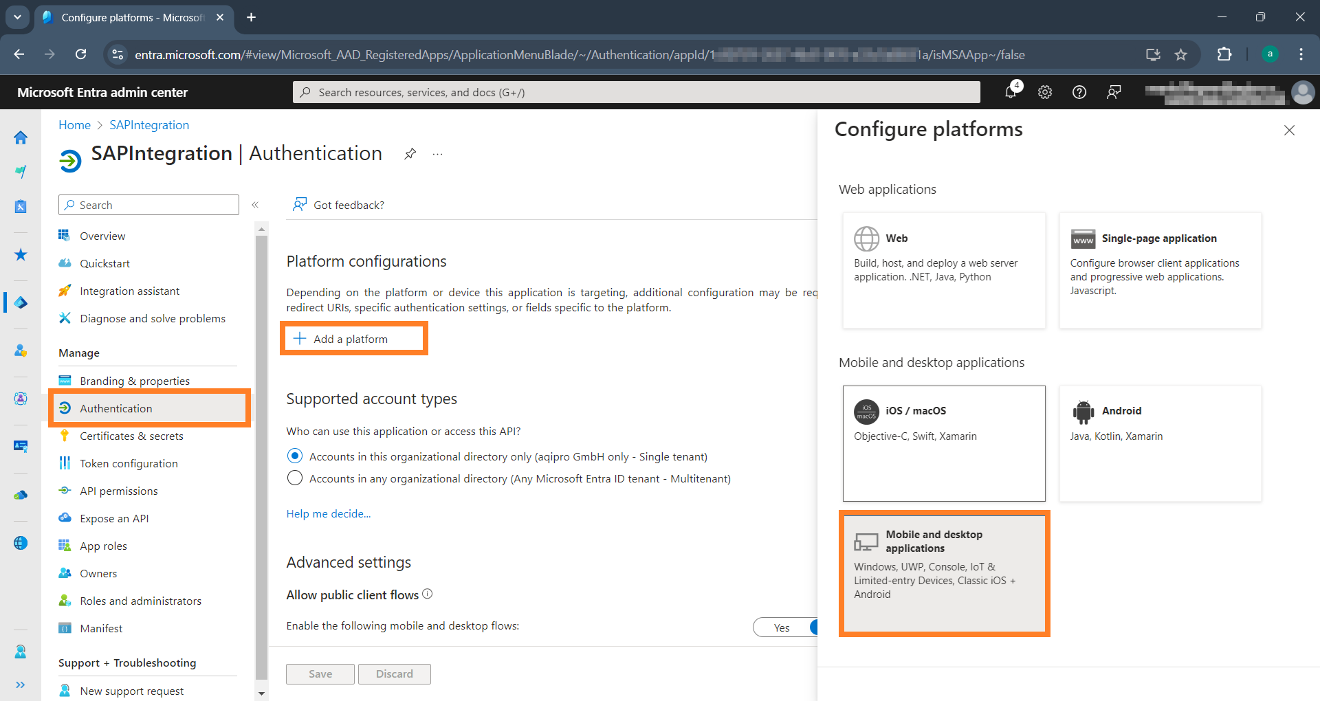 MS Entra ID Authentication: Authentication 1